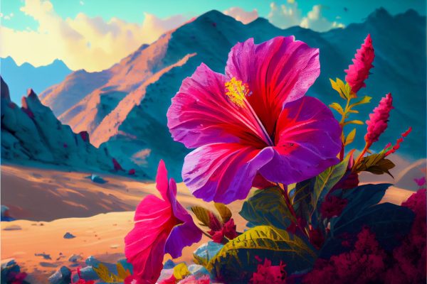 Blooming Hibiscus In Summer For Sale - Image 2